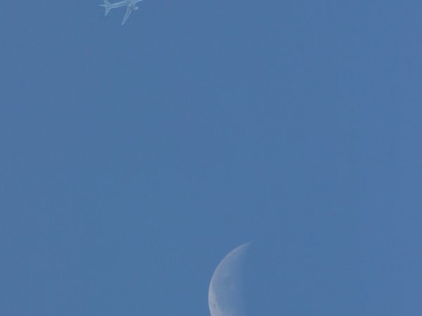 Moon with Plane