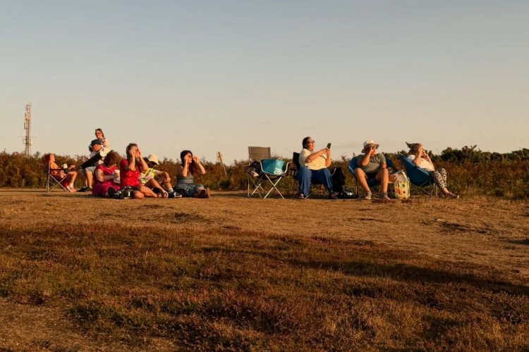 Members and visitors on the Pleinmont Headland