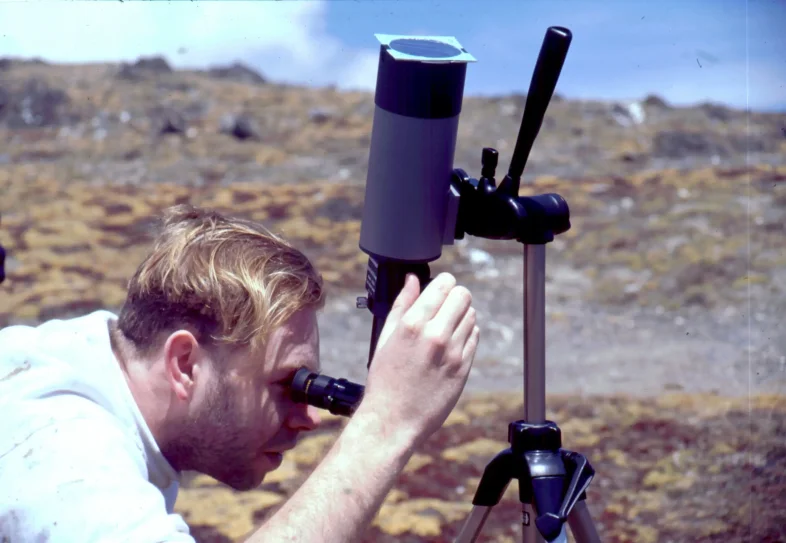 Christopher Le Conte using a small refractor