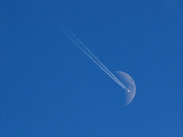 Moon with Plane