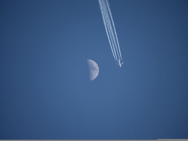 Moon with Plane