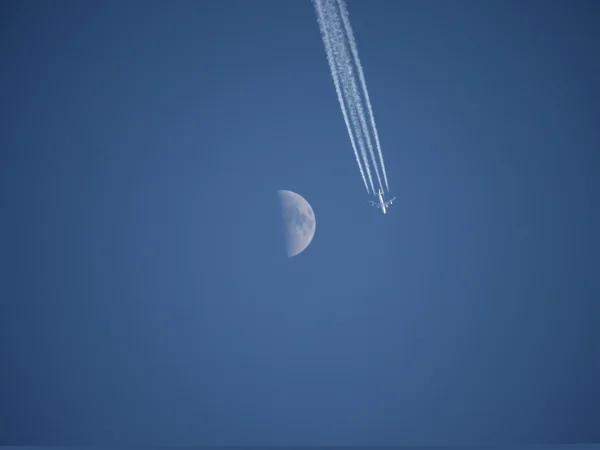 Moon with Plane