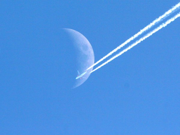 Moon with Plane