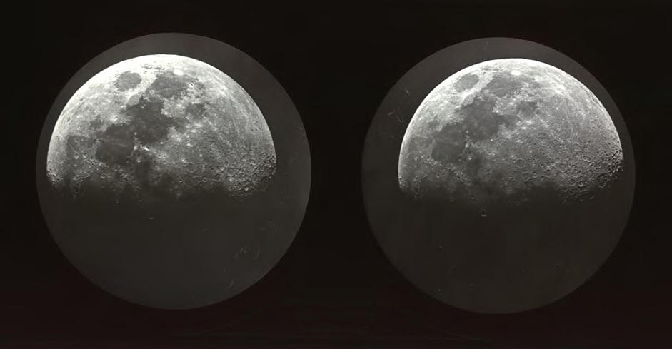 Figure 7 - Stereo Photographs of the Moon taken by Warren De La Rue