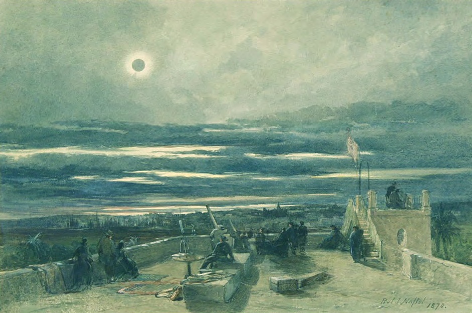 Figure 9 - Total Solar Eclipse 22nd December 1870 painted by Paul Jacob Naftel
