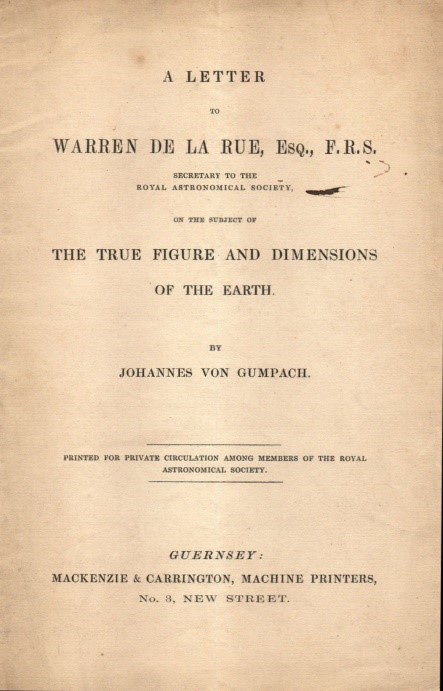 Cover page of Von Gumpach’s letter to De La Rue